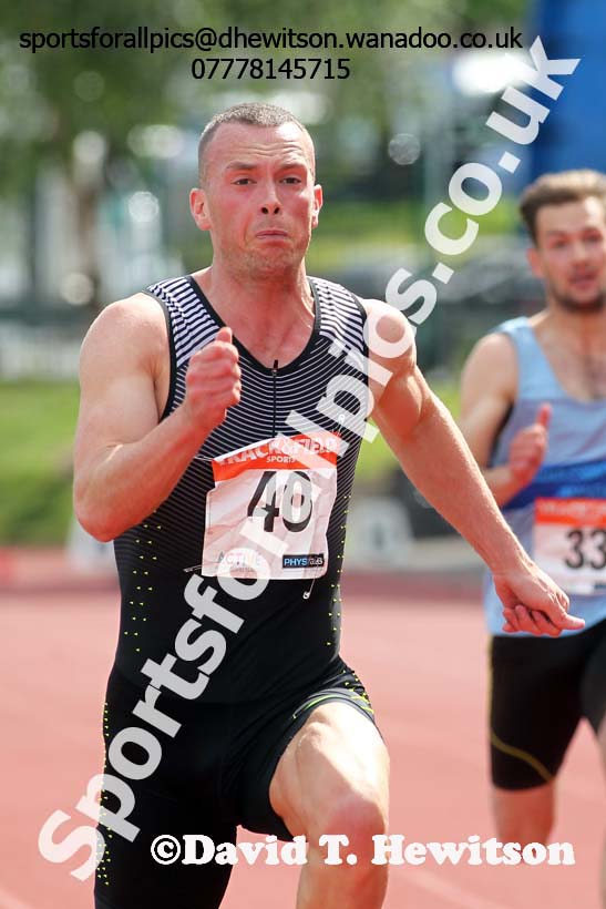Richard Kilty ran 10.01 sec. in a 100 metres race at Hexham on Saturday, July 16th. Photo: David T. Hewitson/Sports for All Pics